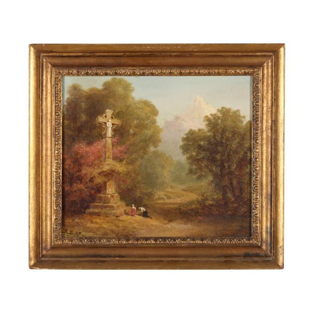 russell-smith-scottish-american-1812-1896-supplicants-by-a-wayside-cross