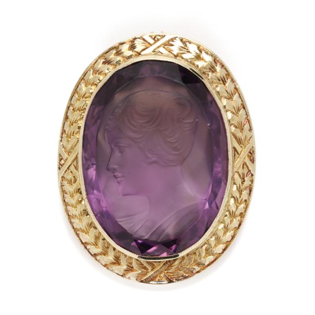 gold-and-amethyst-cameo-pendant-brooch