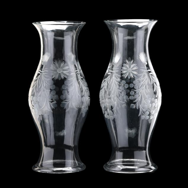 pair-of-engraved-glass-hurricane-shades