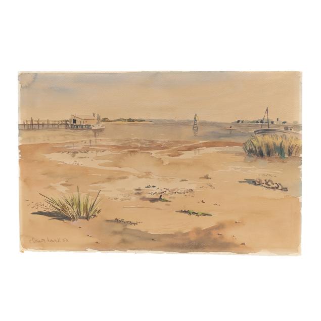 claude-howell-nc-1915-1997-view-from-southport-towards-bald-head-island
