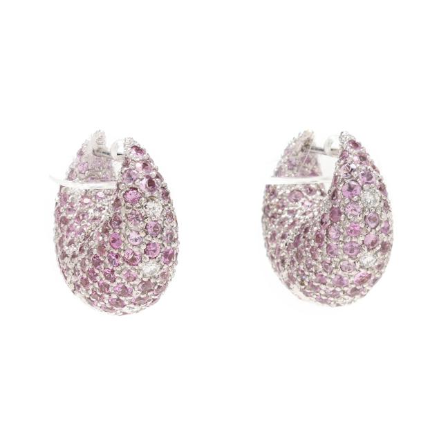 gold-pink-sapphire-and-diamond-crescent-motif-earrings