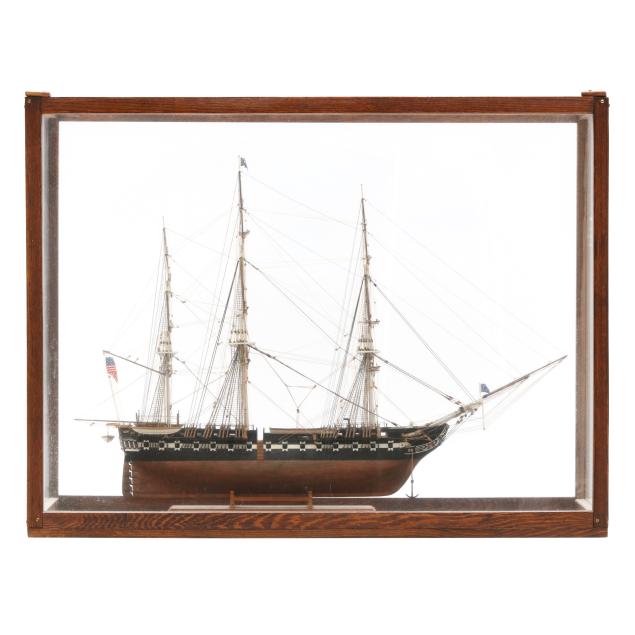 large-cased-wooden-model-of-the-u-s-s-i-constitution-i