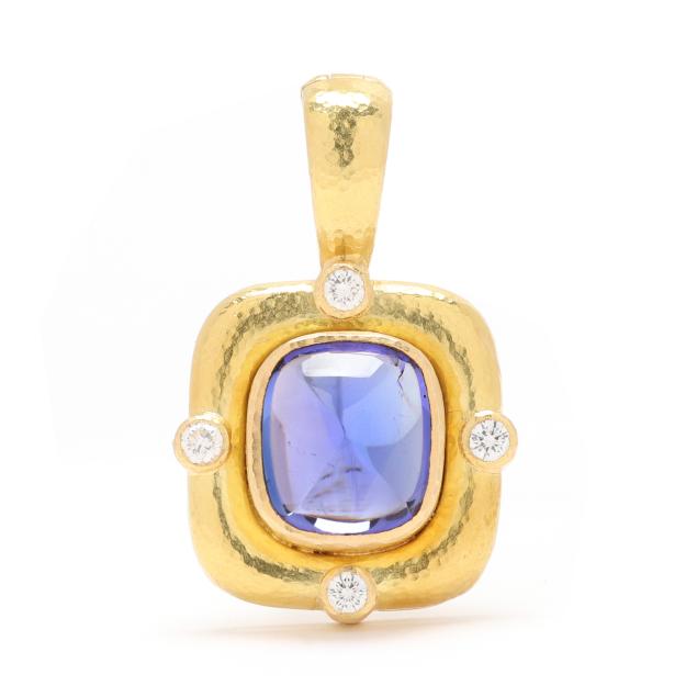 gold-tanzanite-and-diamond-pendant-enhancer-elizabeth-locke