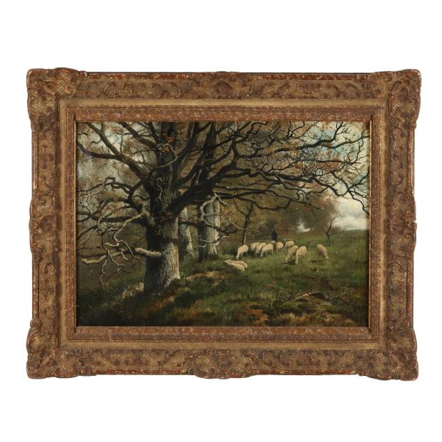 j-janssens-belgian-late-19th-century-landscape-with-sheep-and-herder