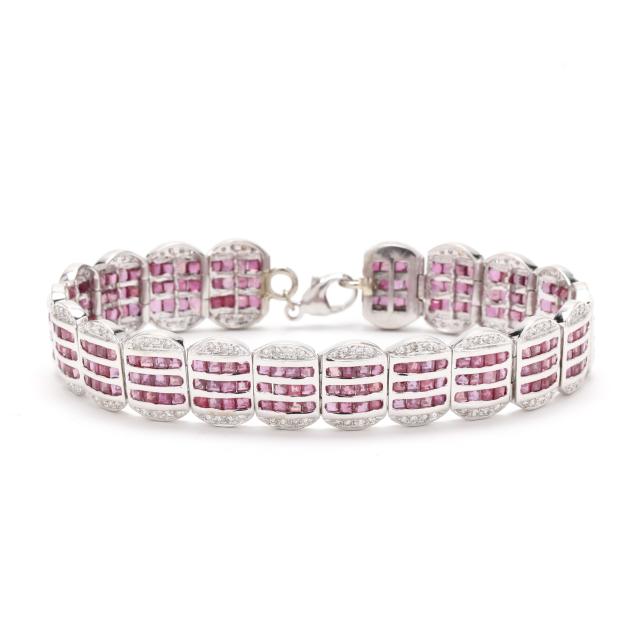 vintage-white-gold-diamond-and-ruby-bracelet