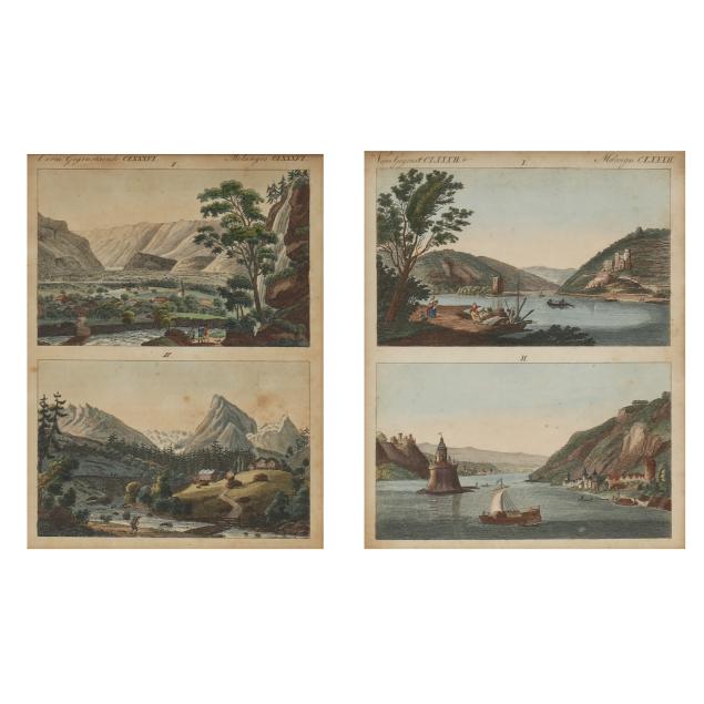 two-framed-sets-of-antique-german-landscapes