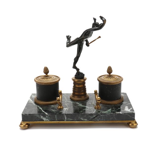 antique-continental-bronze-and-marble-inkstand-figuring-mercury