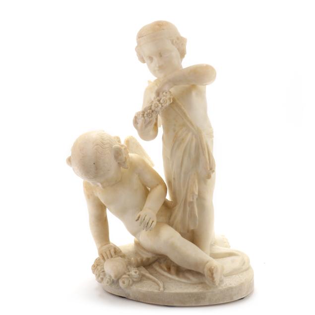 continental-school-carved-alabaster-group-of-two-cupids