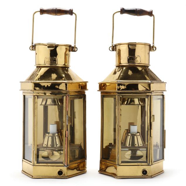 pair-of-brass-british-ship-lanterns-now-fitted-as-wall-sconces