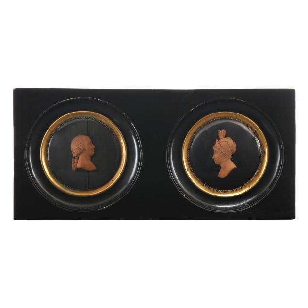 pair-of-continental-18th-century-framed-relief-carved-portrait-medallions