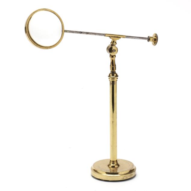 edwardian-brass-magnifying-glass-on-stand