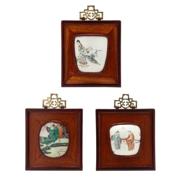three-chinese-famille-rose-porcelain-wall-plaques