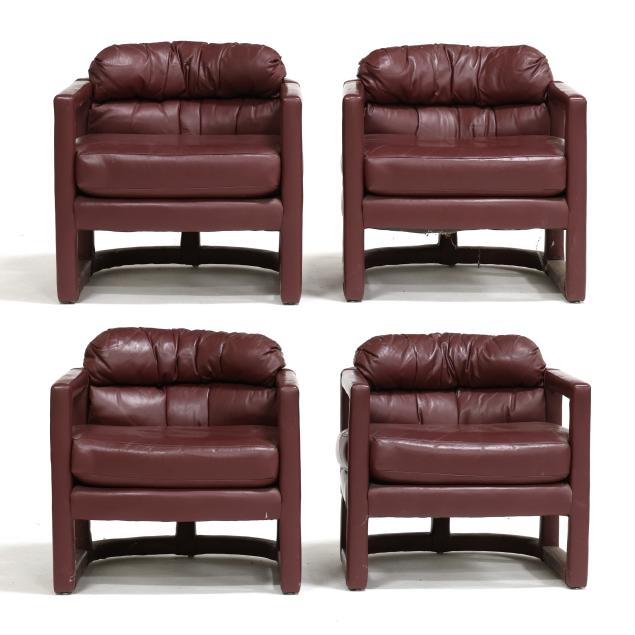woodmark-set-of-four-vintage-leather-wrapped-club-chairs
