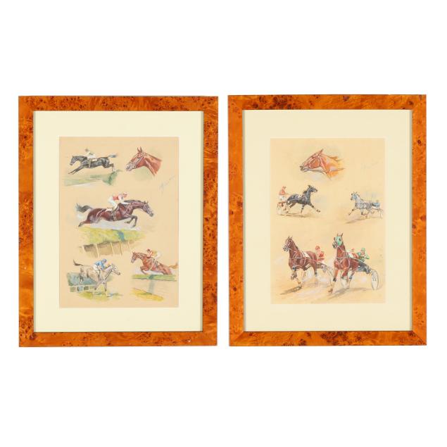 j-rirst-american-20th-century-two-framed-equestrian-illustrations