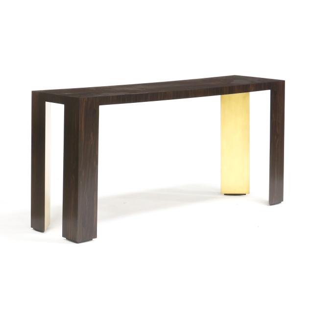 contemporary-ebony-and-gilt-sofa-console-table