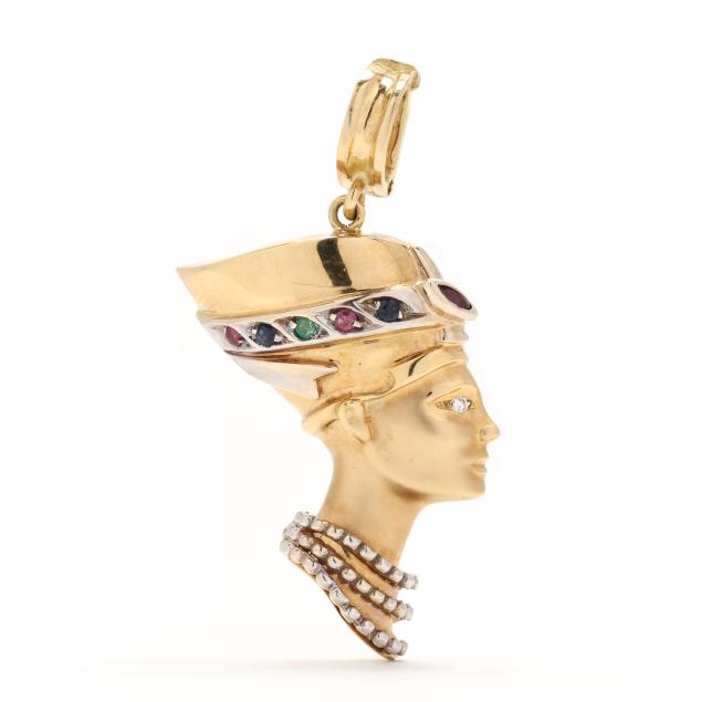 gold-and-gem-set-nefertiti-pendant-charm-italy