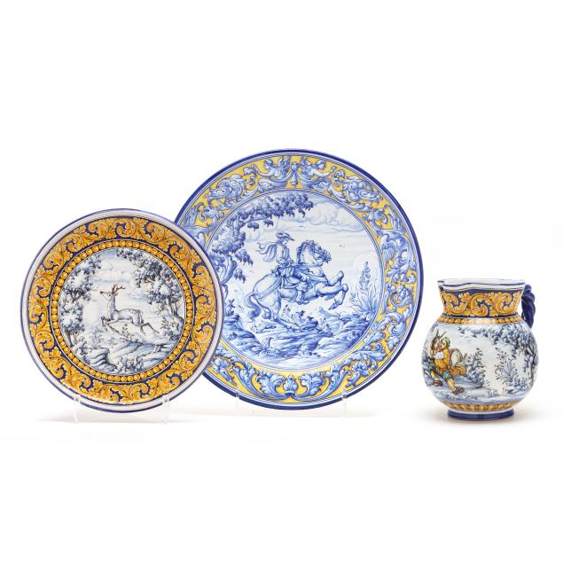 three-artist-signed-talavera-serving-dishes
