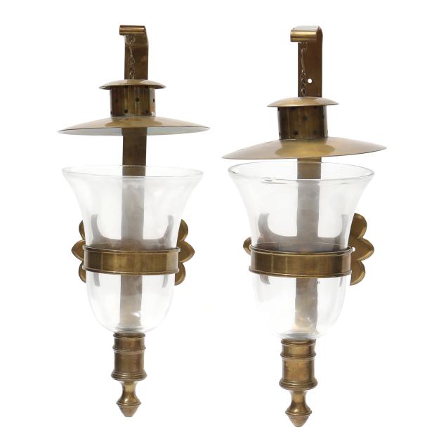 pair-of-spanish-brass-and-glass-smoke-bell-lantern-sconces