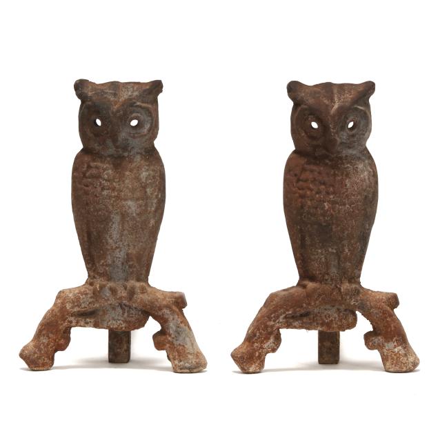 pair-of-vintage-cast-iron-owl-andirons