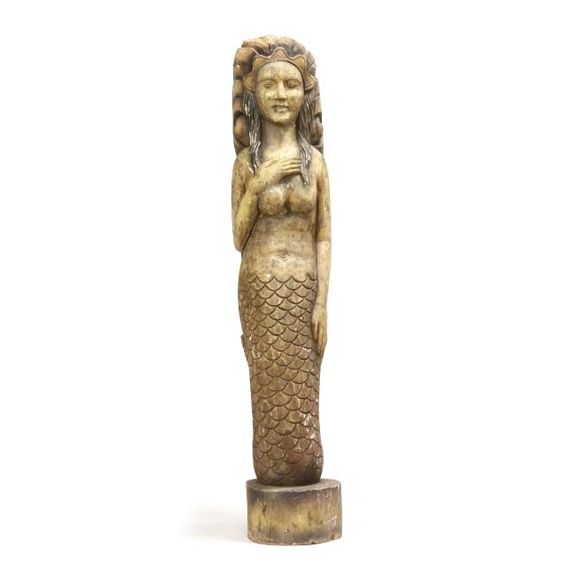 six-foot-vintage-carved-wood-mermaid-siren-statue
