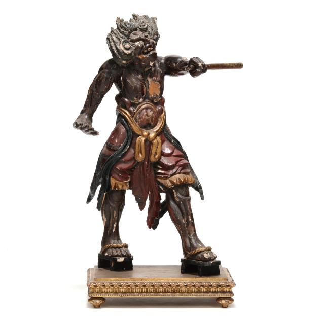a-carved-wood-painted-japanese-guardian-figure