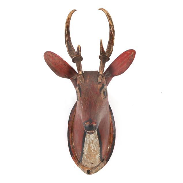 folk-carved-trophy-mount-of-a-stag