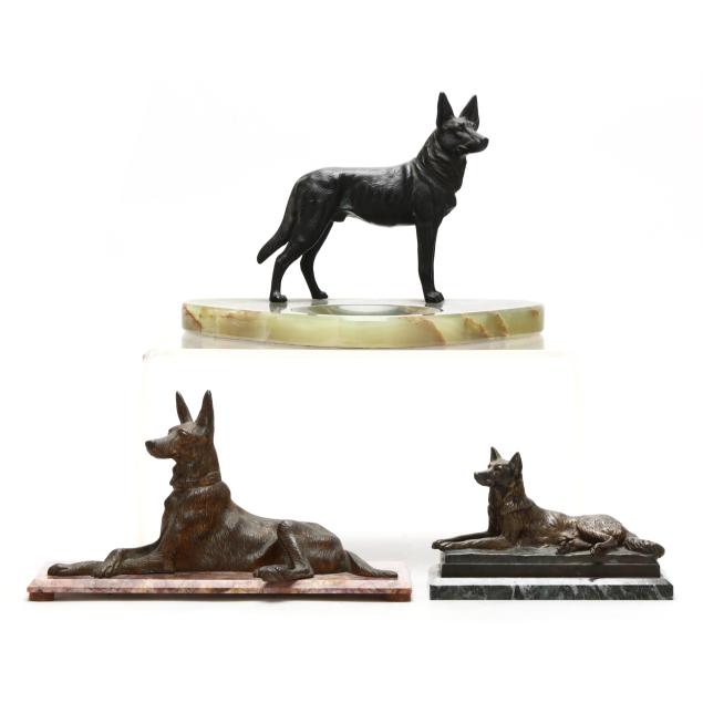three-continental-bronze-models-of-canines