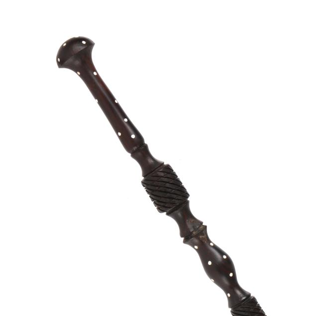 carved-wood-cane-with-dot-inlay