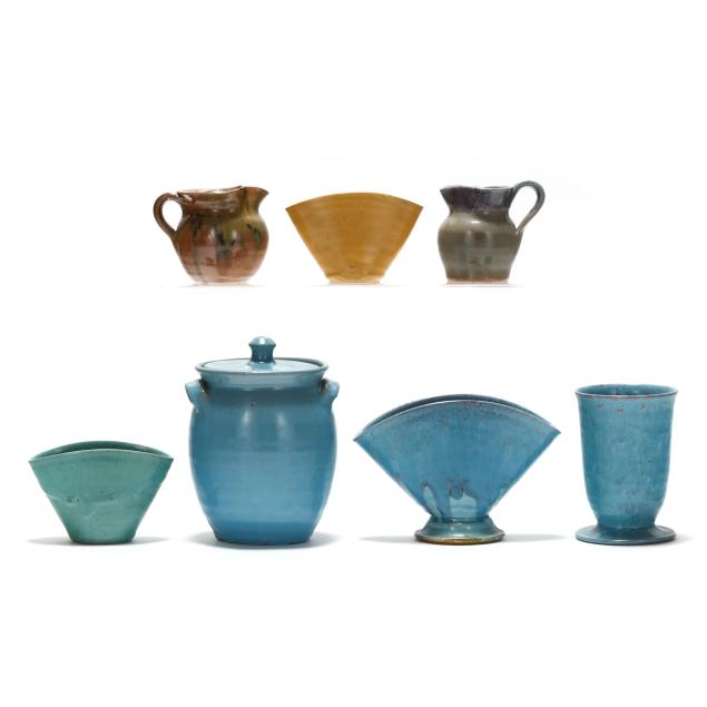 north-state-pottery-nc-collection-of-seven-pottery-vessels