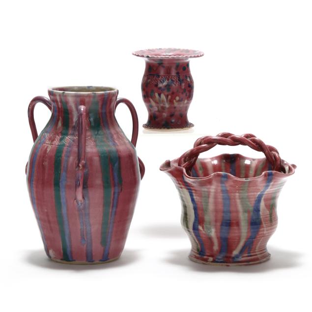 fred-bean-for-old-house-pottery-nc-three-pottery-items