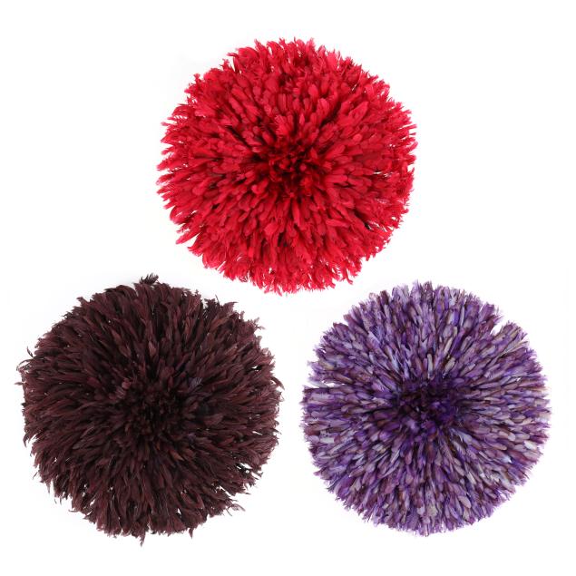 three-african-feather-juju-bamileke-hats