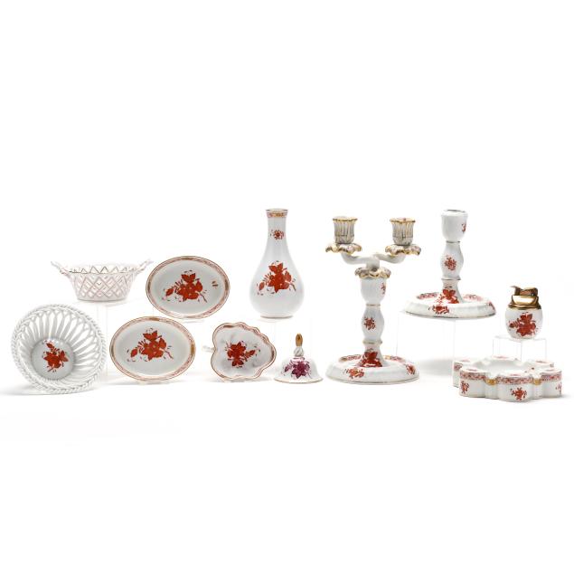 group-of-eleven-assorted-herend-i-chinese-bouquet-i-table-accessories