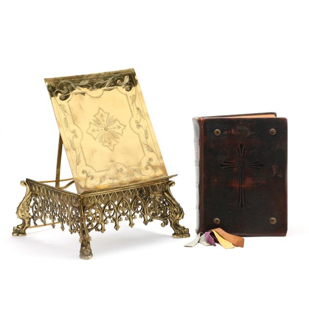 gothic-revival-brass-book-stand-with-bible