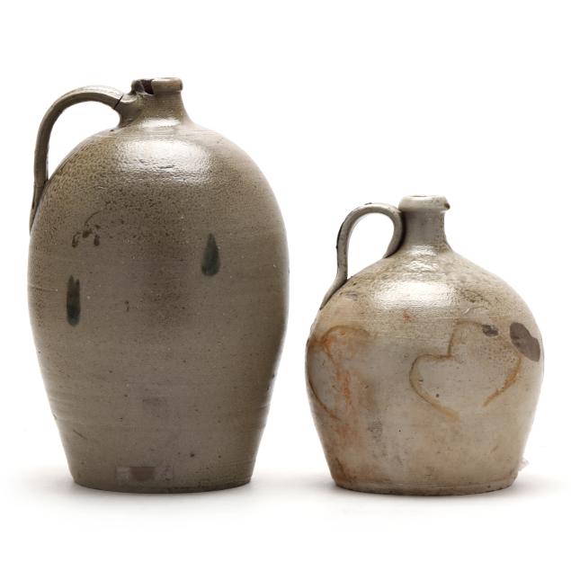 two-randolph-county-north-carolina-stoneware-jugs