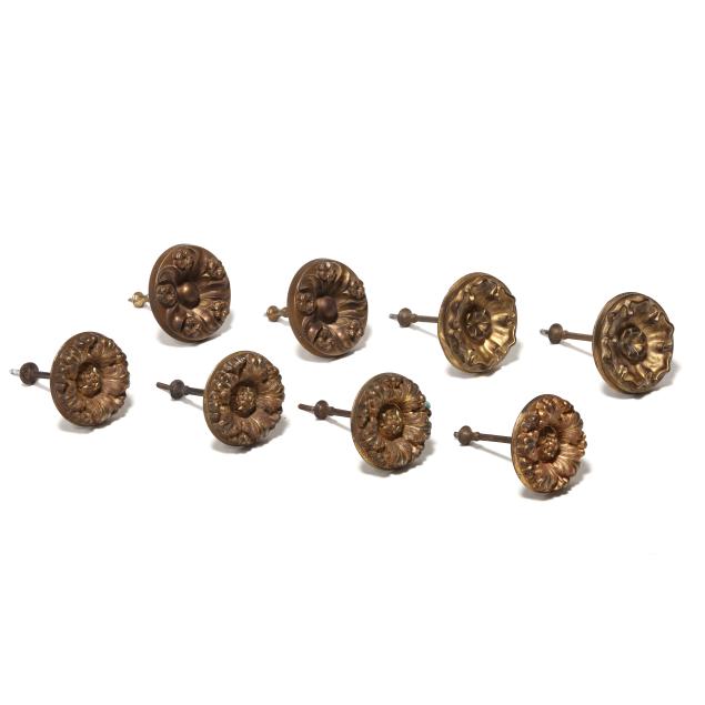 eight-gilt-brass-rosette-curtain-tiebacks