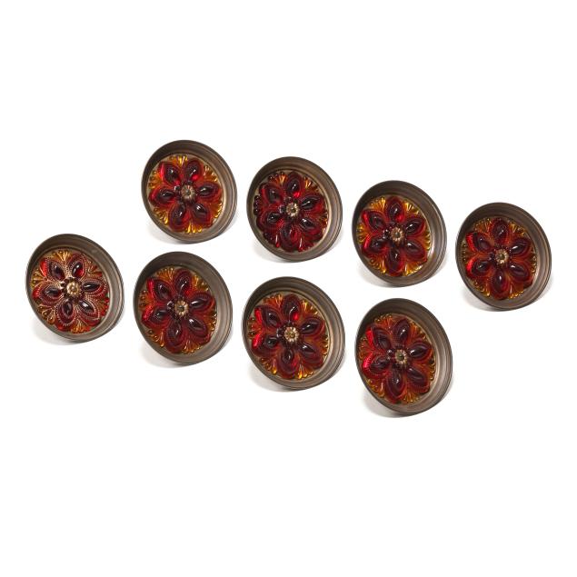 set-of-eight-victorian-amber-glass-and-brass-rosette-curtain-tiebacks