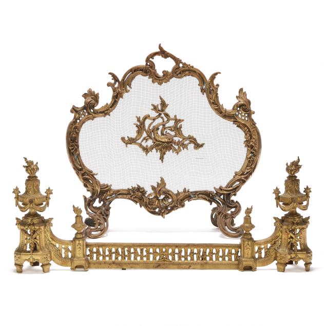 french-rococo-style-brass-fire-screen-and-chenets