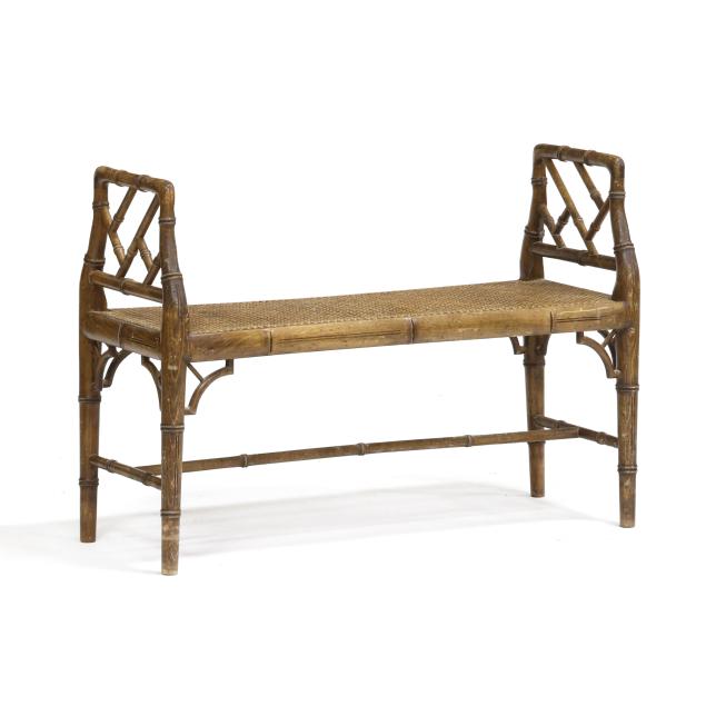 chinese-chippendale-style-faux-bamboo-bench