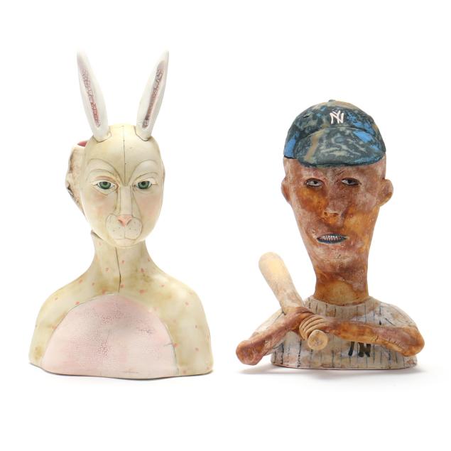 two-contemporary-pottery-cup-figures-lisa-clegg-and-wesley-anderegg