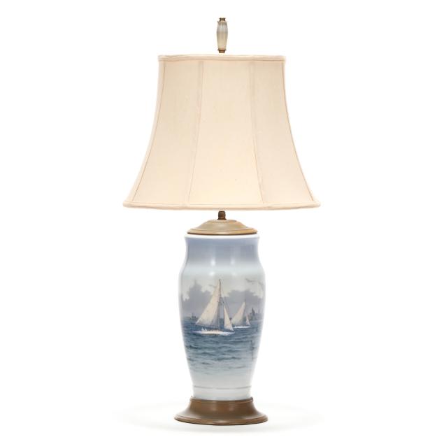 royal-copenhagen-maritime-theme-vase-table-lamp