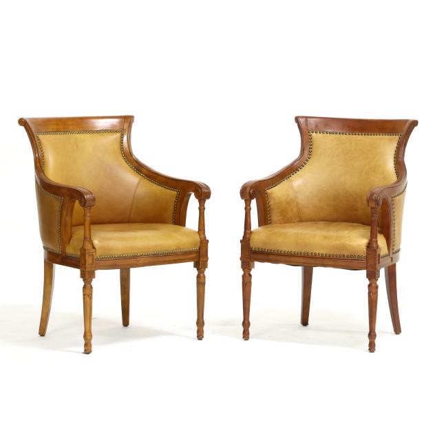 pair-of-italianate-leather-upholstered-armchairs