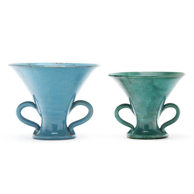j-b-cole-steeds-nc-two-published-dual-handled-wide-mouth-vases