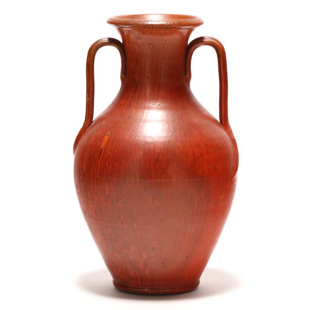attributed-to-jack-kiser-nc-large-chrome-red-floor-vase