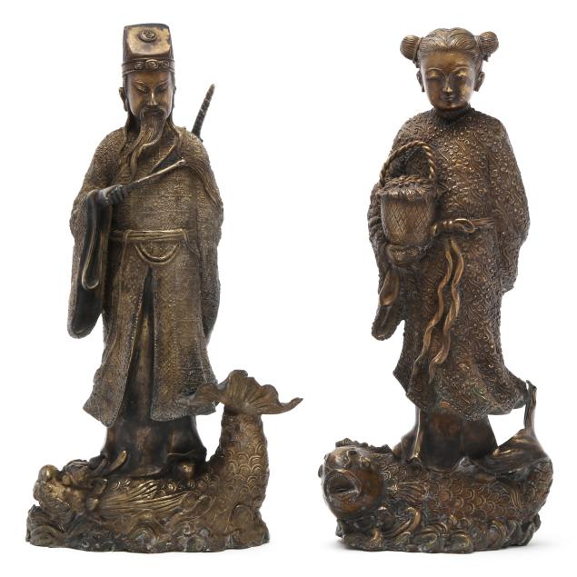 a-pair-of-bronze-chinese-daoist-immortal-figures