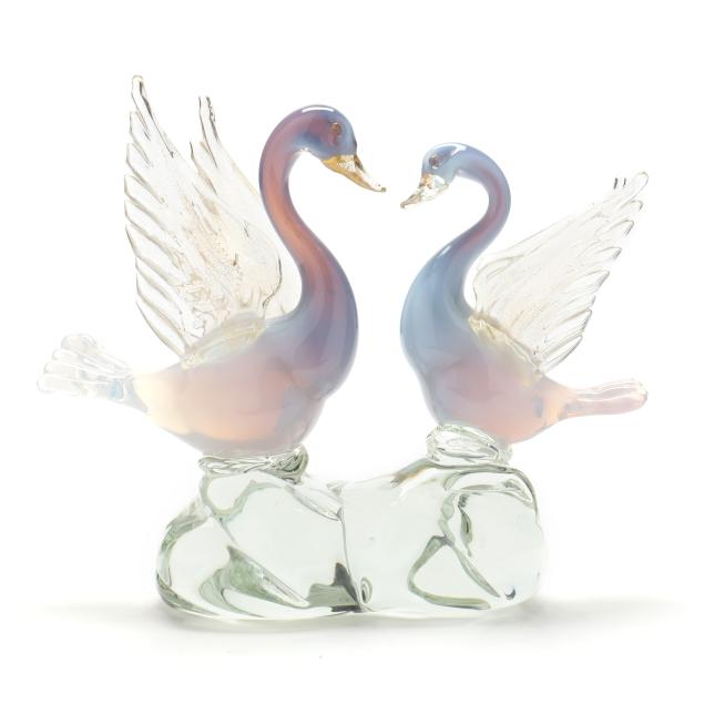 murano-opalescent-glass-swan-figural-pair