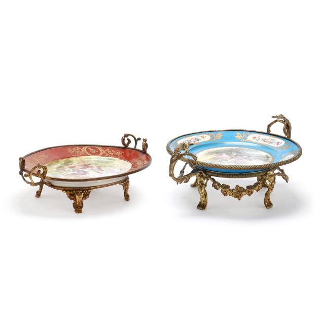 two-sevres-style-gilt-metal-mounted-dishes