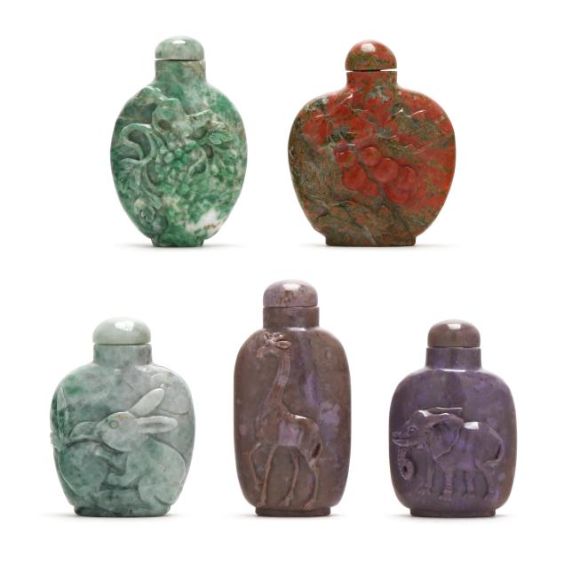a-group-of-chinese-hardstone-snuff-bottles