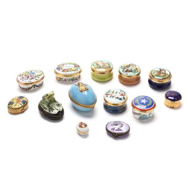 a-collection-of-assorted-pill-boxes-mostly-halcyon-days-and-limoges