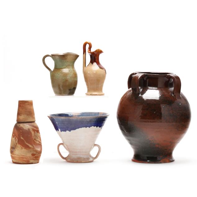 north-state-pottery-sanford-nc-five-pottery-vessels
