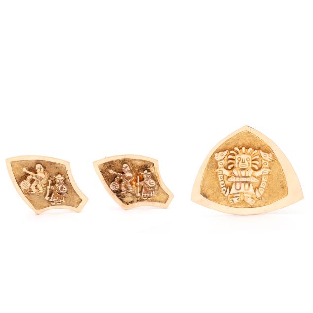 three-gold-pre-columbian-motif-jewelry-items